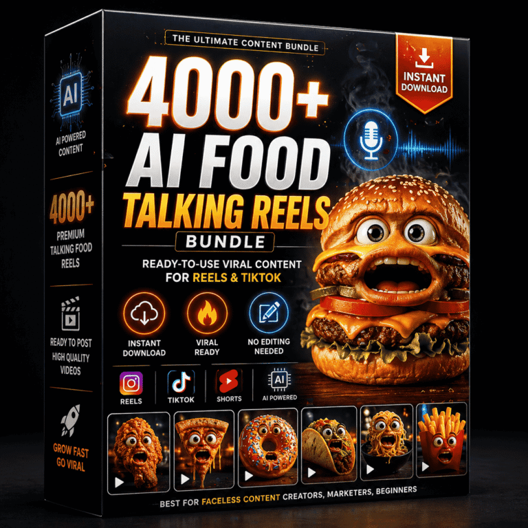 4000+ AI talking food reels bundle for Instagram TikTok faceless content creators